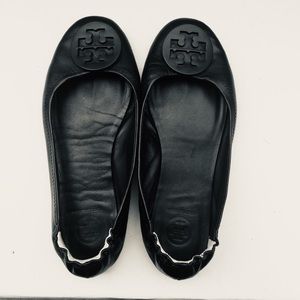 Tory Burch Minnie Travel flats black shoes size 7